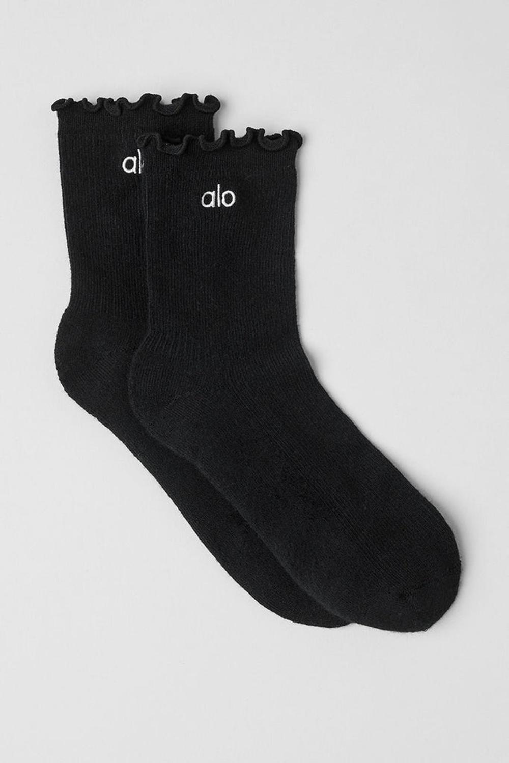 Calcetines Alo Yoga Lettuce Edge Mujer Negras | Colombia  YEIG-53481