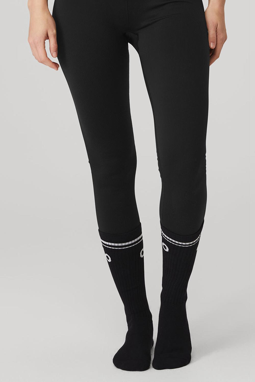 Calcetines Alo Yoga Throwback Barre Mujer Negras Blancas | Colombia  JRYN-78029