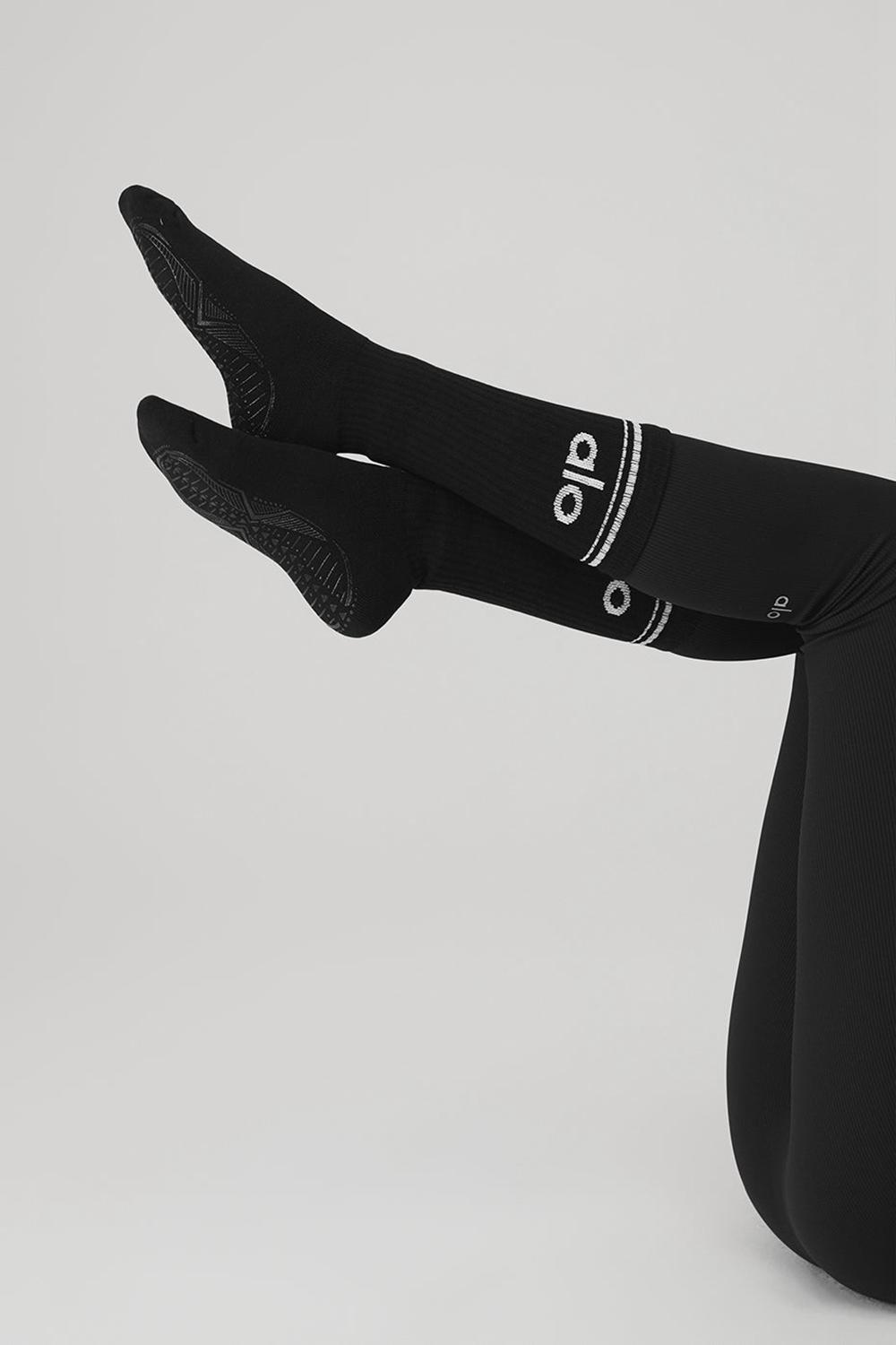 Calcetines Alo Yoga Throwback Barre Mujer Negras Blancas | Colombia  JRYN-78029
