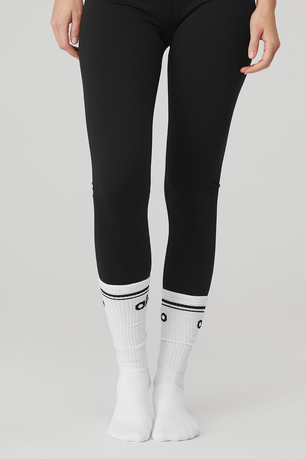 Calcetines Alo Yoga Throwback Barre Mujer Blancas Negras | Colombia  WXPR-63794
