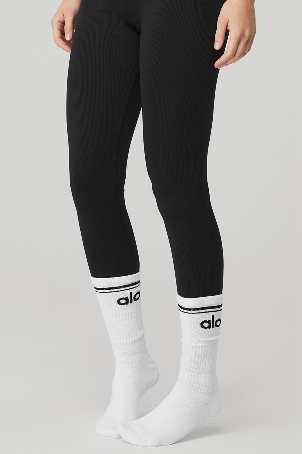 Calcetines Alo Yoga Throwback Barre Mujer Blancas Negras | Colombia  WXPR-63794