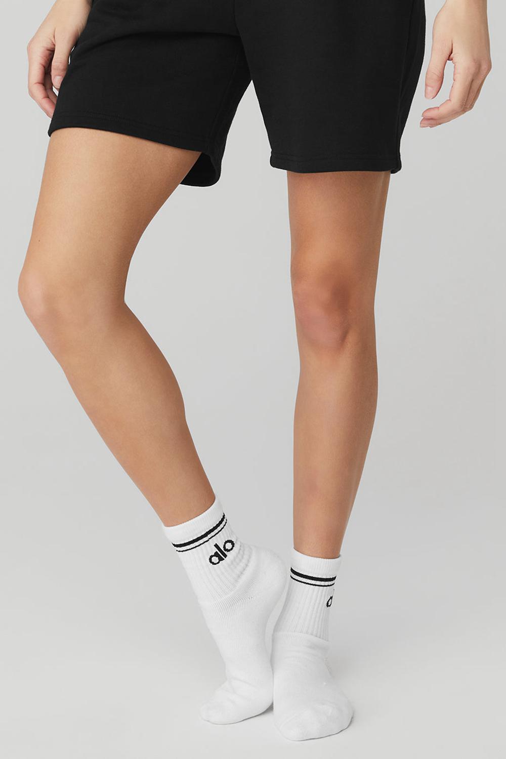 Calcetines Alo Yoga Unisex Half-Crew Throwback Mujer Blancas Negras | Colombia  ZVXW-25169