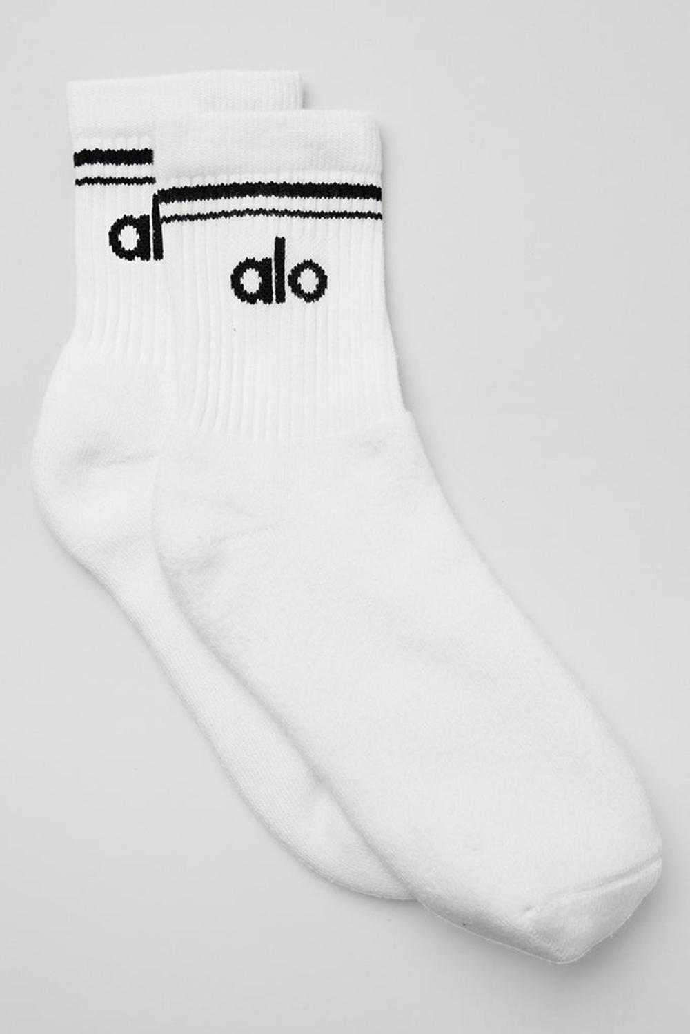 Calcetines Alo Yoga Unisex Half-Crew Throwback Mujer Blancas Negras | Colombia  ZVXW-25169