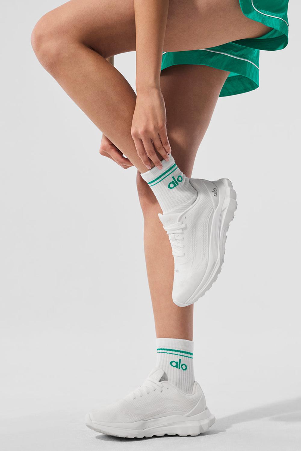 Calcetines Alo Yoga Unisex Half-Crew Throwback Mujer Blancas Verde | Colombia  UZYP-29187