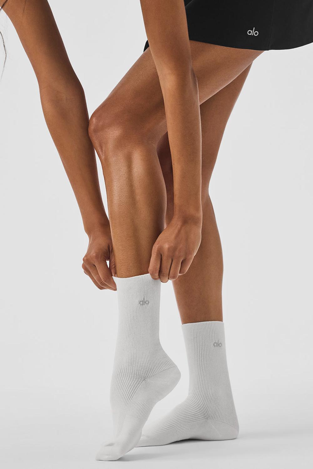 Calcetines Alo Yoga Unisex Half-Crew Understated Mujer Blancas | Colombia  GSHP-16349