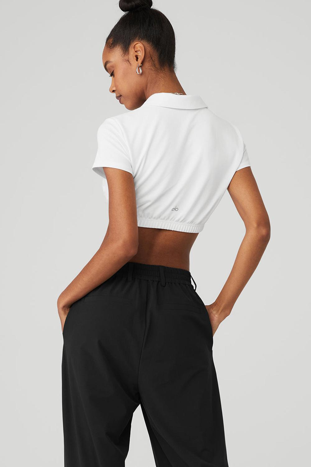 Camisa Polo Alo Yoga Cropped Prestige Polo Mujer Blancas | Colombia  ZTOC-26890