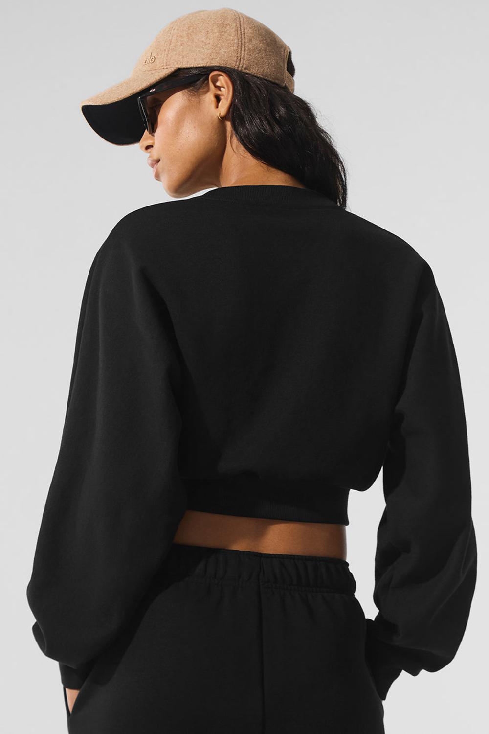 Camisa Recortada Alo Yoga Accolade Crewneck Mujer Negras | Colombia  BMXJ-17204