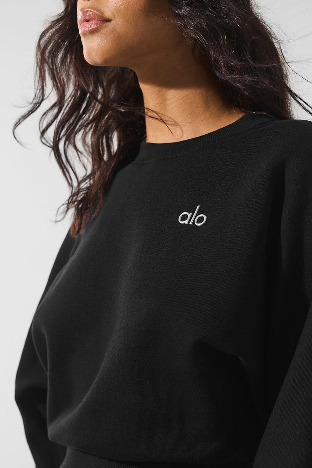 Camisa Recortada Alo Yoga Accolade Crewneck Mujer Negras | Colombia  BMXJ-17204