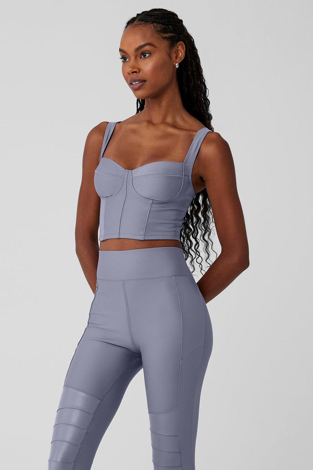Camiseta Sin Mangas Running Alo Yoga Airlift Winter Warm Cropped Supermoto Mujer Fog | Colombia  WZHL-30914