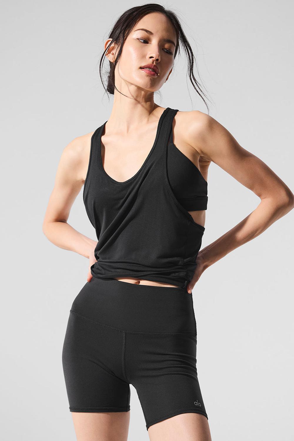 Camiseta Sin Mangas Running Alo Yoga All Day Mujer Negras | Colombia  UHOR-85029