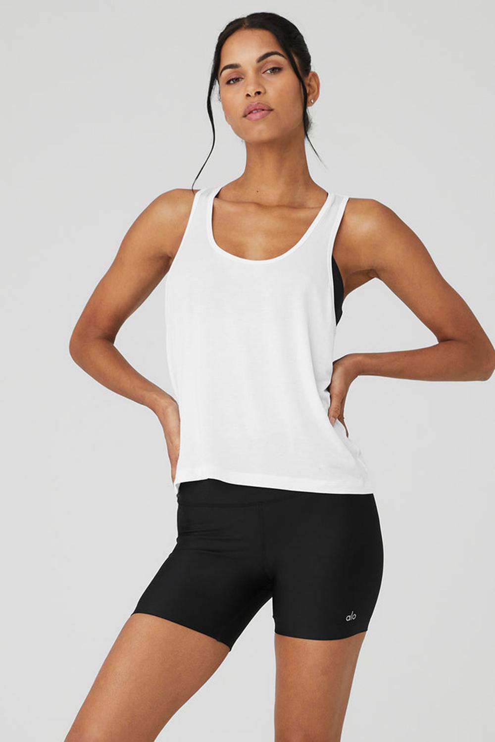 Camiseta Sin Mangas Running Alo Yoga All Day Mujer Blancas | Colombia  GURE-43791