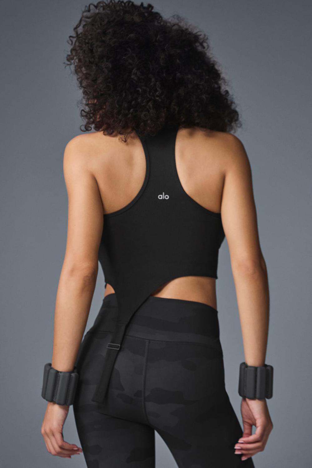 Camiseta Sin Mangas Running Alo Yoga Alosoft Ribbed Revelation Mujer Negras | Colombia  HBYT-70453