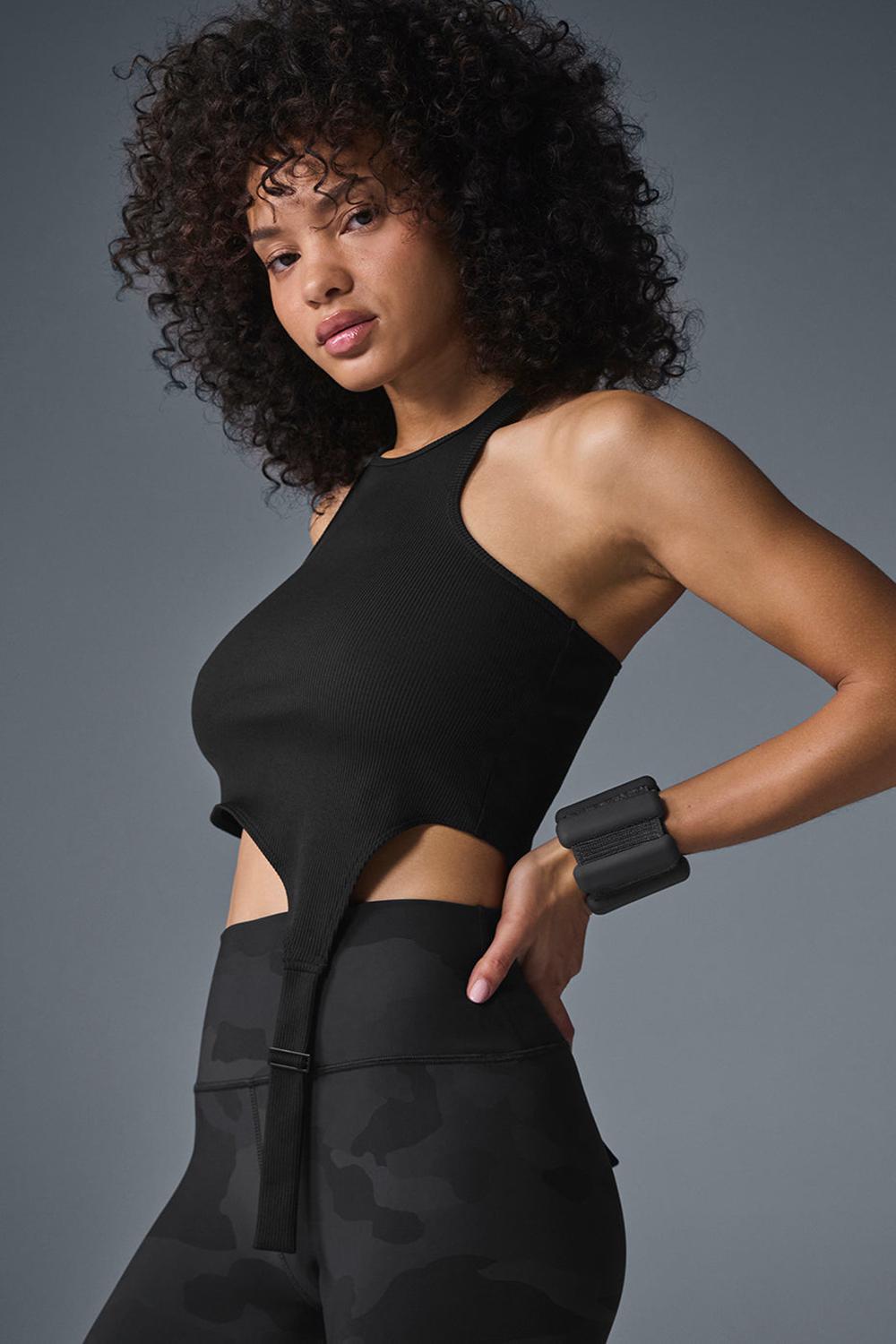 Camiseta Sin Mangas Running Alo Yoga Alosoft Ribbed Revelation Mujer Negras | Colombia  HBYT-70453
