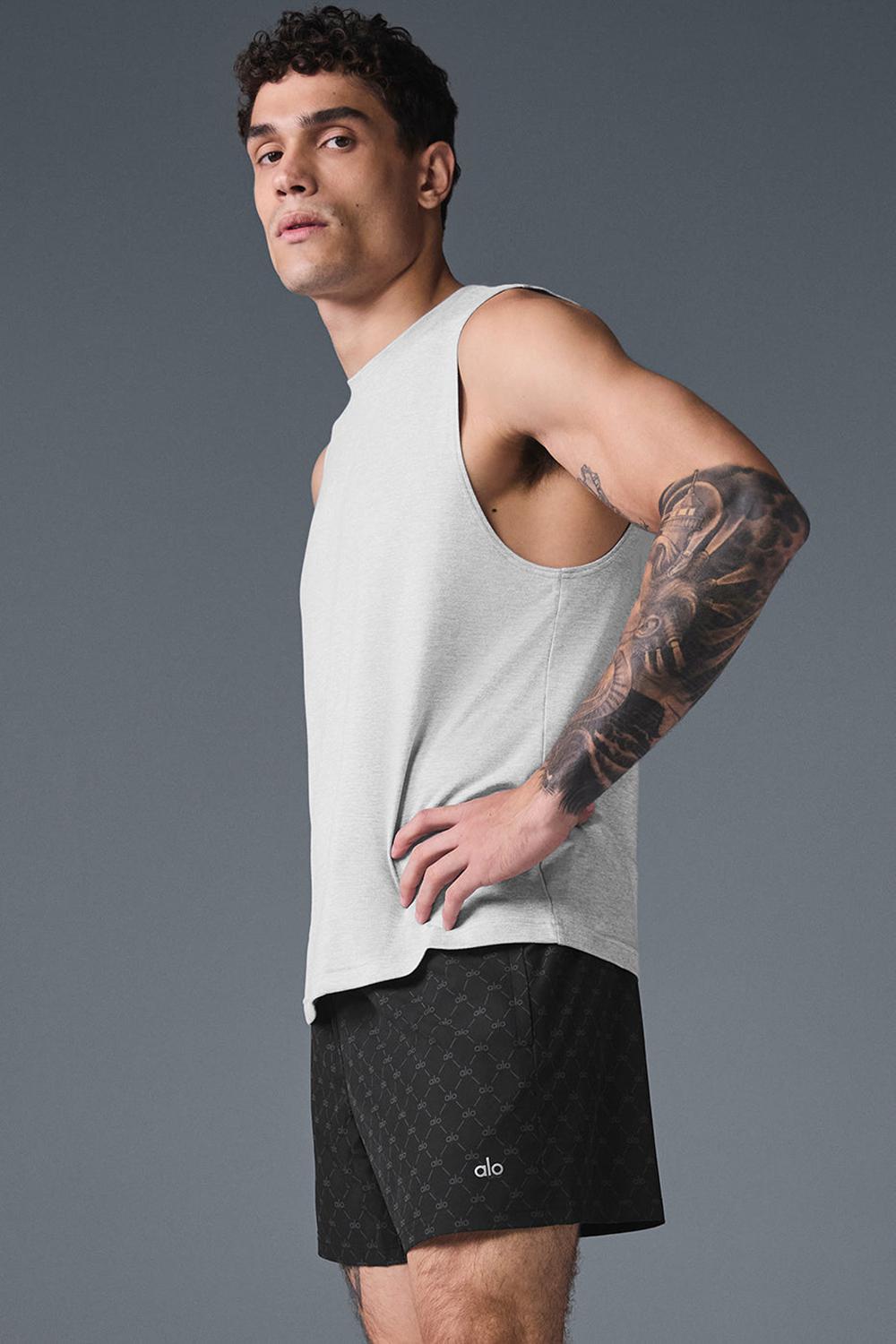 Camiseta Sin Mangas Running Alo Yoga Conquer Muscle Hombre Gris | Colombia  LWAZ-21460