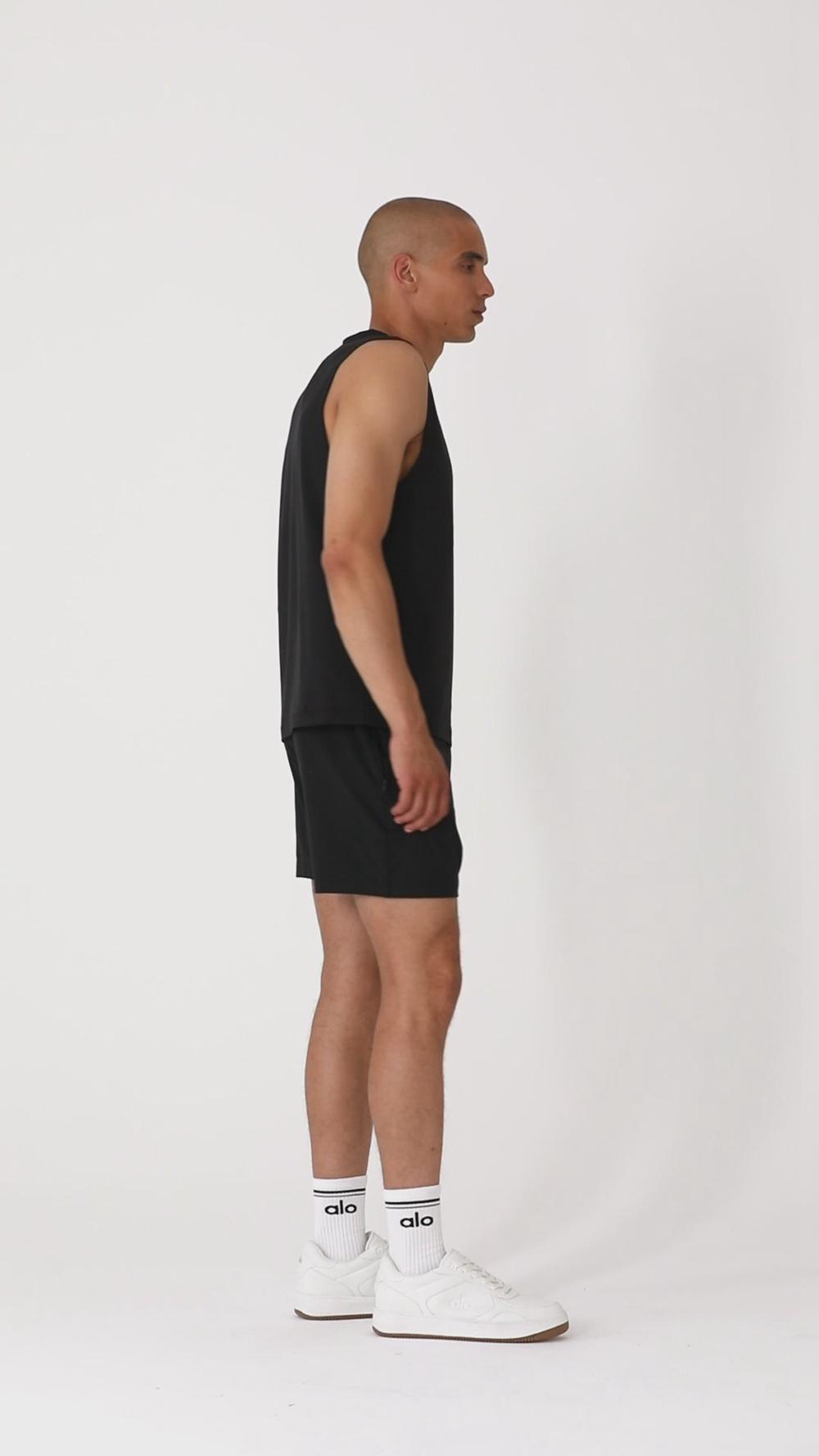 Camiseta Sin Mangas Running Alo Yoga Conquer Muscle Hombre Chestnut | Colombia  AHWK-45629