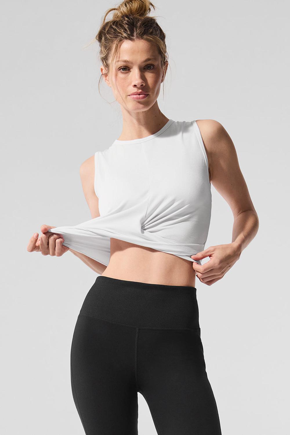 Camiseta Sin Mangas Running Alo Yoga Cover Tops Mujer Blancas | Colombia  IMHC-72439