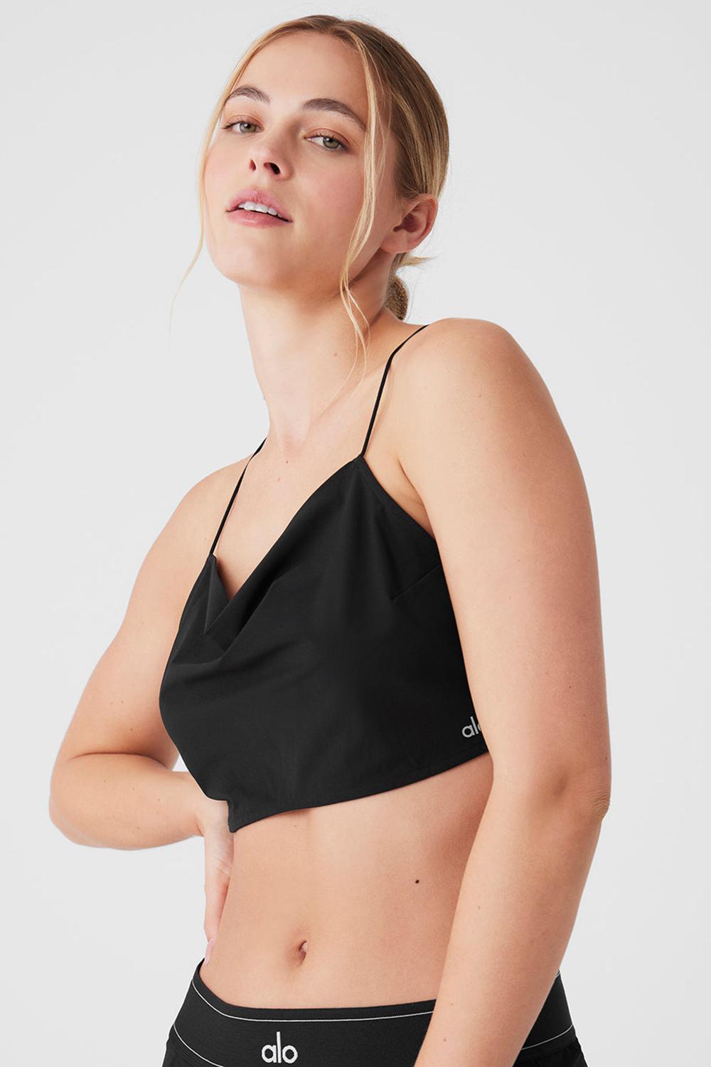 Camiseta Sin Mangas Running Alo Yoga Cropped Megastar Mujer Negras | Colombia  NXJU-94567