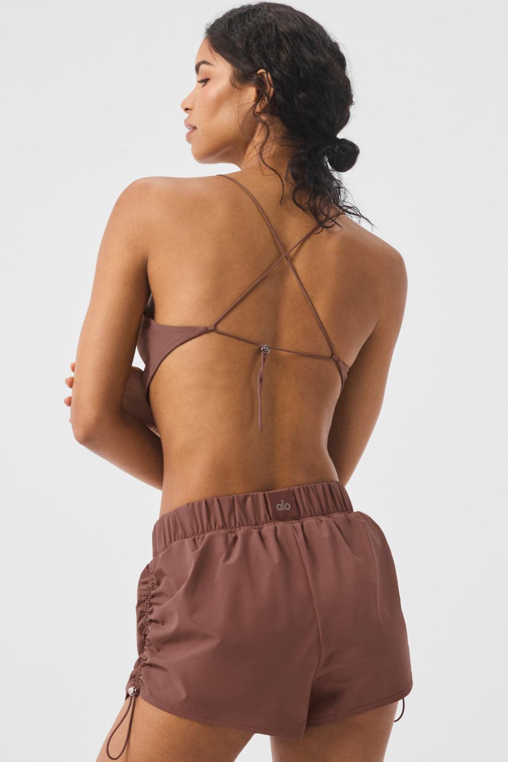 Camiseta Sin Mangas Running Alo Yoga Cropped Megastar Mujer Chestnut | Colombia  XNBS-82174