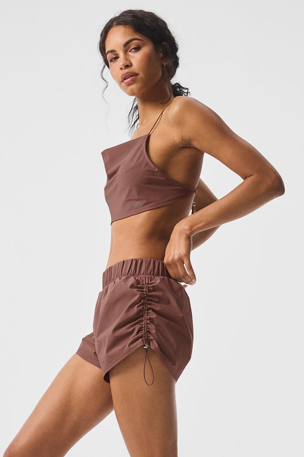 Camiseta Sin Mangas Running Alo Yoga Cropped Megastar Mujer Chestnut | Colombia  XNBS-82174