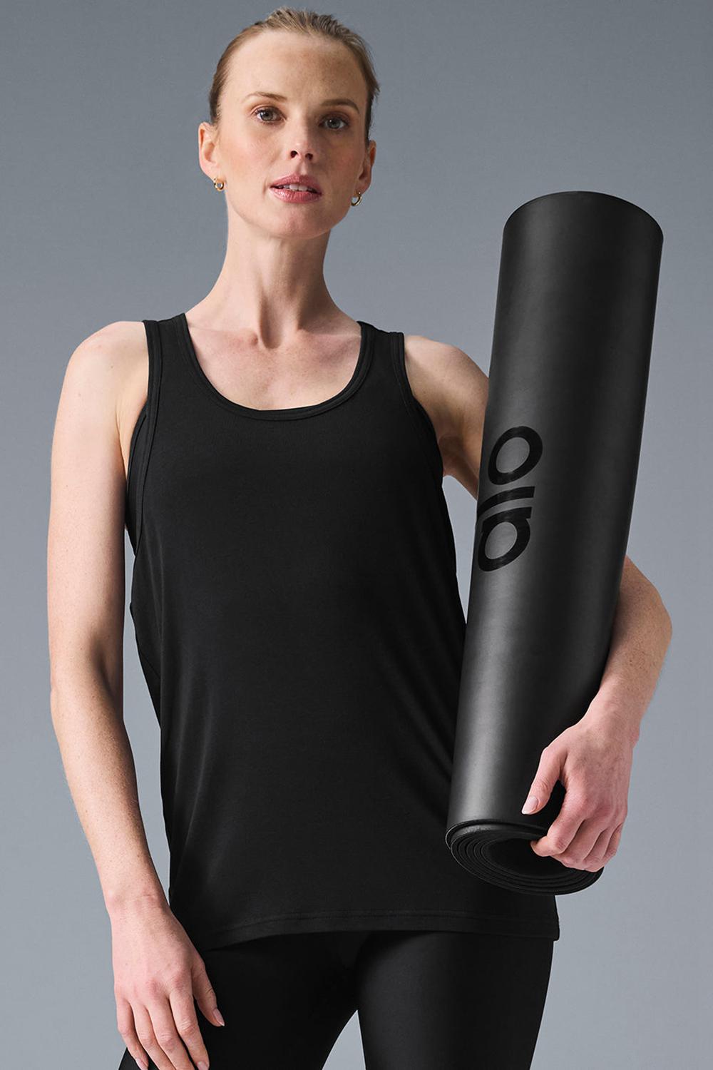 Camiseta Sin Mangas Running Alo Yoga Everyday Modal Rib Mujer Negras | Colombia  YJMA-20359