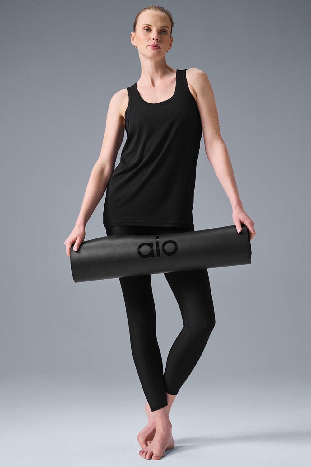 Camiseta Sin Mangas Running Alo Yoga Everyday Modal Rib Mujer Negras | Colombia  YJMA-20359
