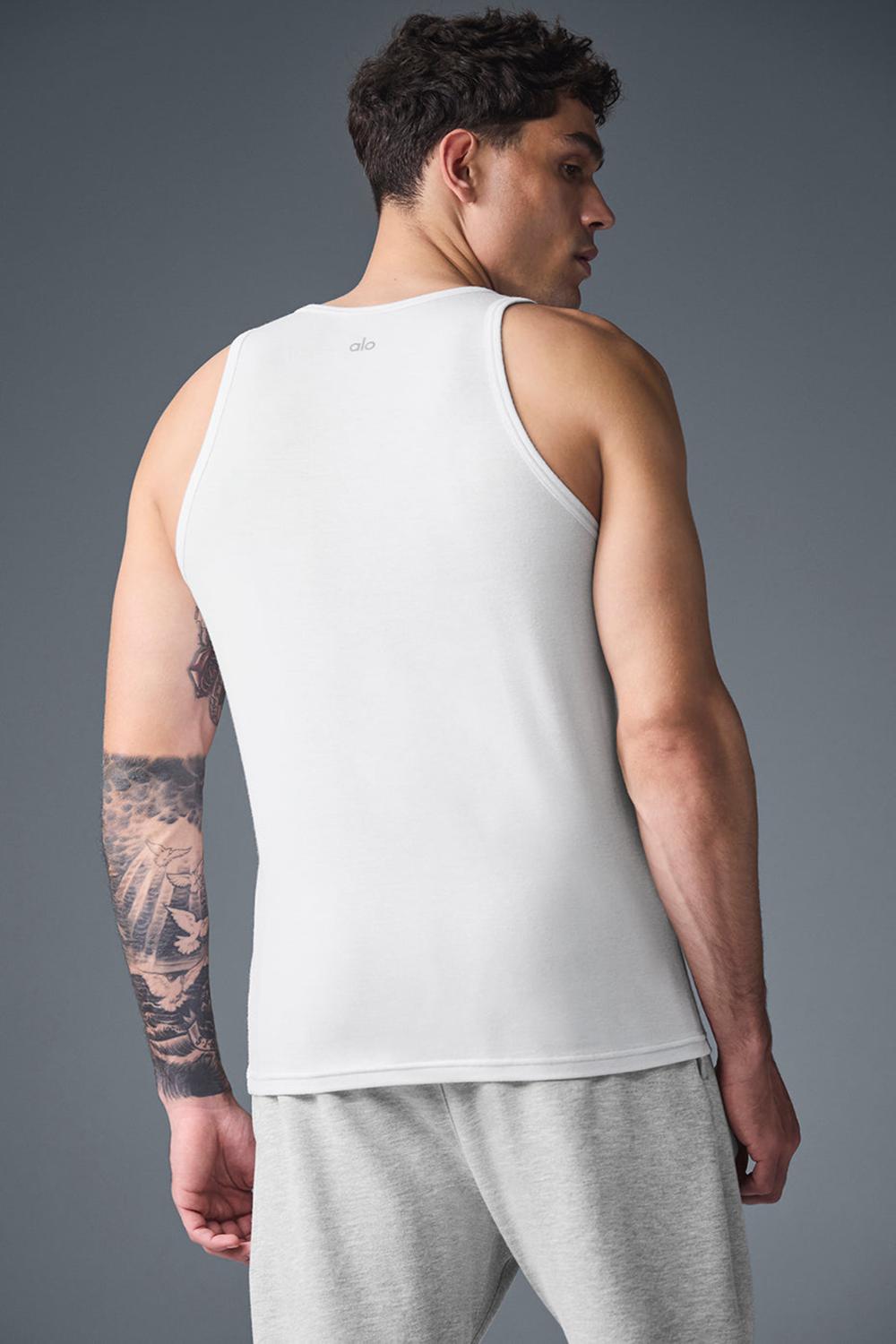 Camiseta Sin Mangas Running Alo Yoga Everyday Modal Rib Hombre Blancas | Colombia  QHBK-86417