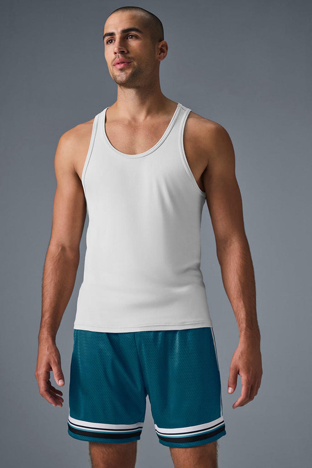 Camiseta Sin Mangas Running Alo Yoga Everyday Modal Rib Hombre Blancas | Colombia  QHBK-86417