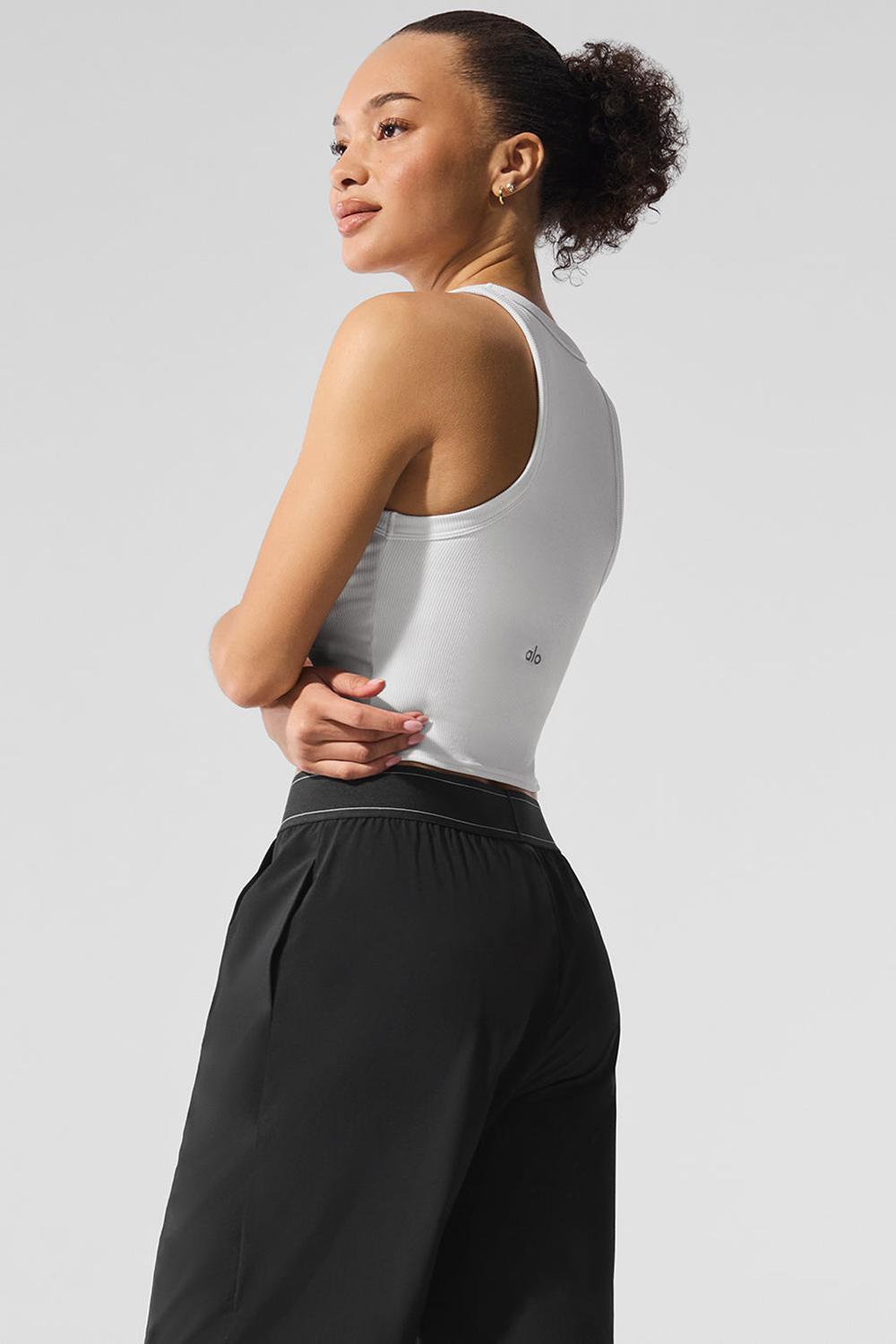 Camiseta Sin Mangas Running Alo Yoga Goddess Ribbed Go-To Mujer Blancas | Colombia  IUJW-36579