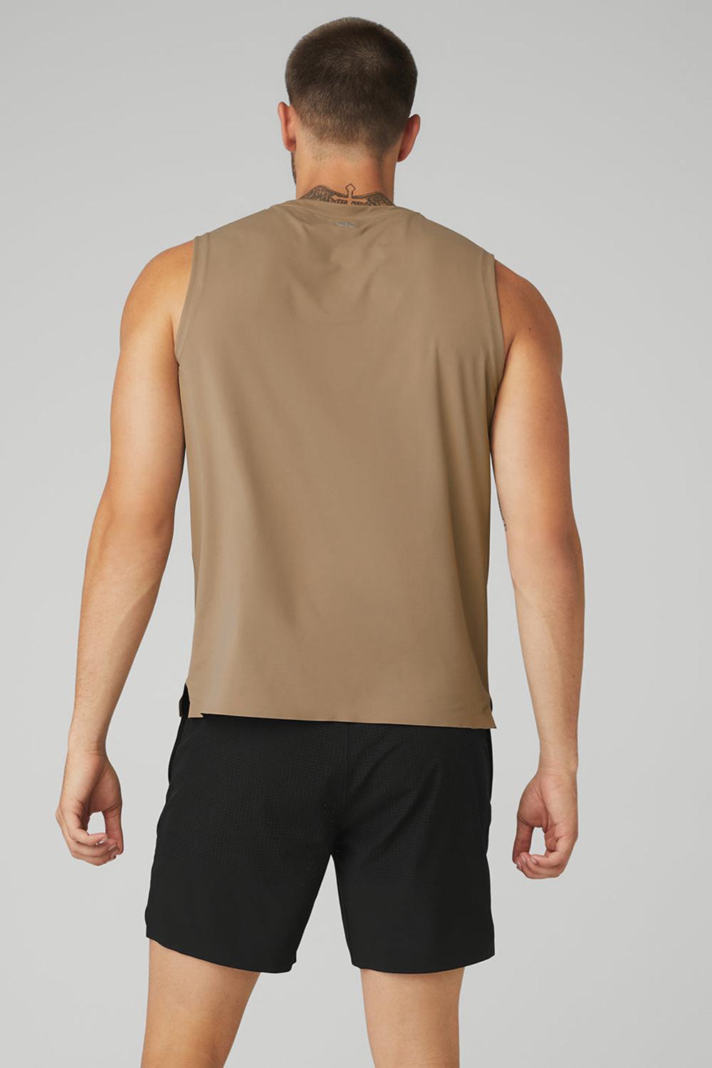 Camiseta Sin Mangas Running Alo Yoga Idol Performance Hombre Gravel | Colombia  RWQO-38752