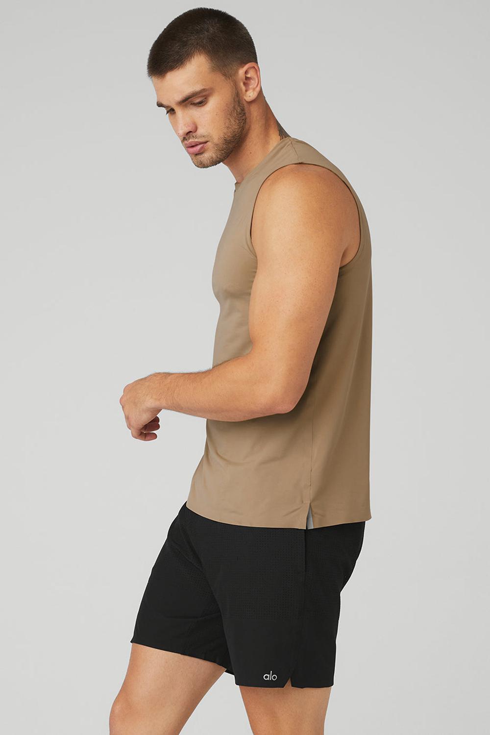 Camiseta Sin Mangas Running Alo Yoga Idol Performance Hombre Gravel | Colombia  RWQO-38752