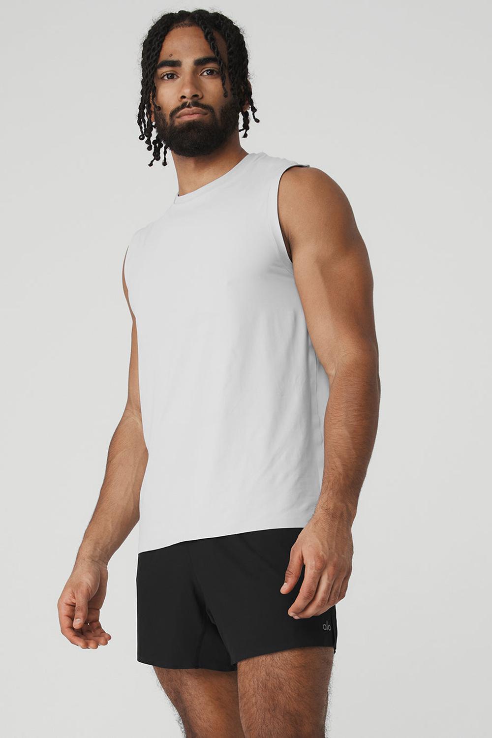 Camiseta Sin Mangas Running Alo Yoga Idol Performance Hombre Titanium | Colombia  NOYF-39572