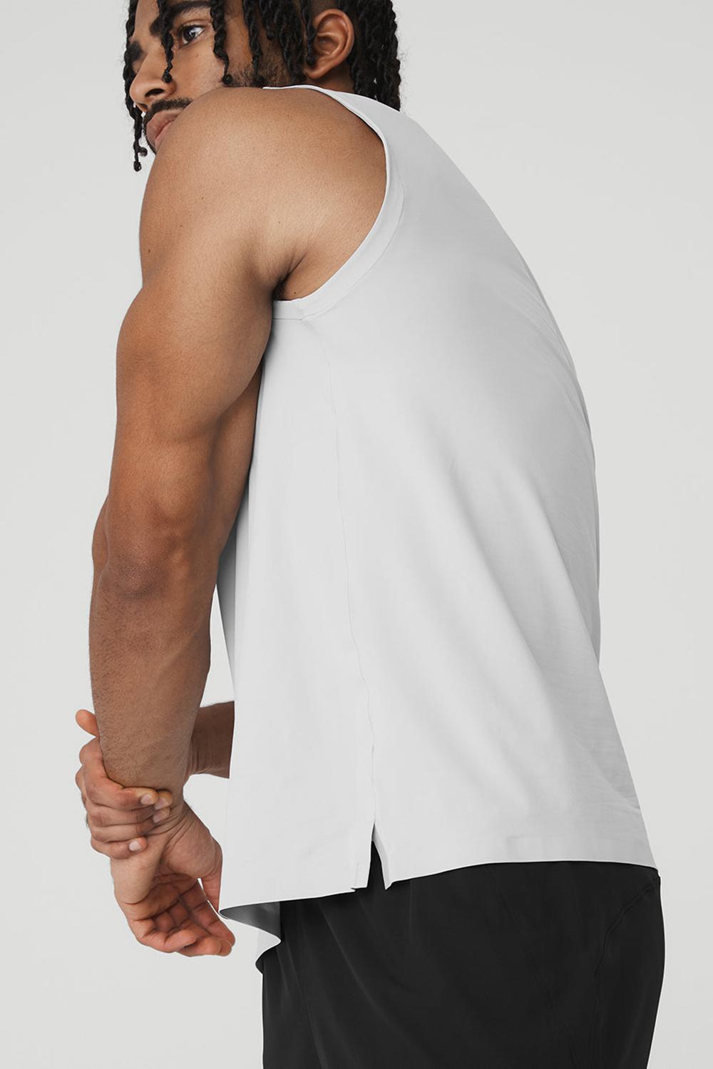 Camiseta Sin Mangas Running Alo Yoga Idol Performance Hombre Titanium | Colombia  NOYF-39572