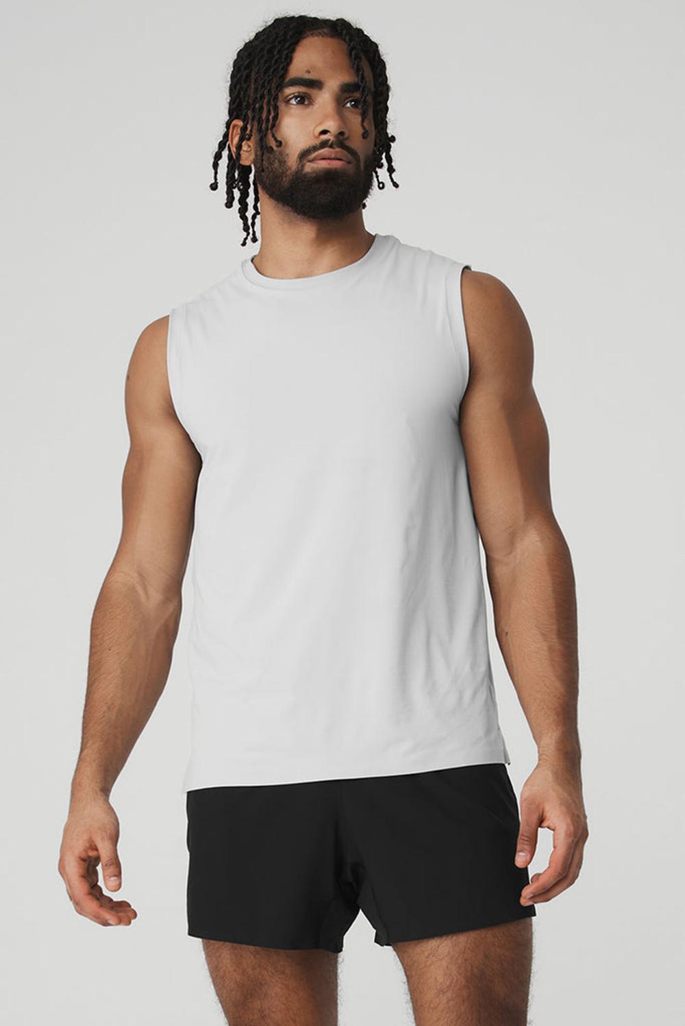 Camiseta Sin Mangas Running Alo Yoga Idol Performance Hombre Titanium | Colombia  NOYF-39572