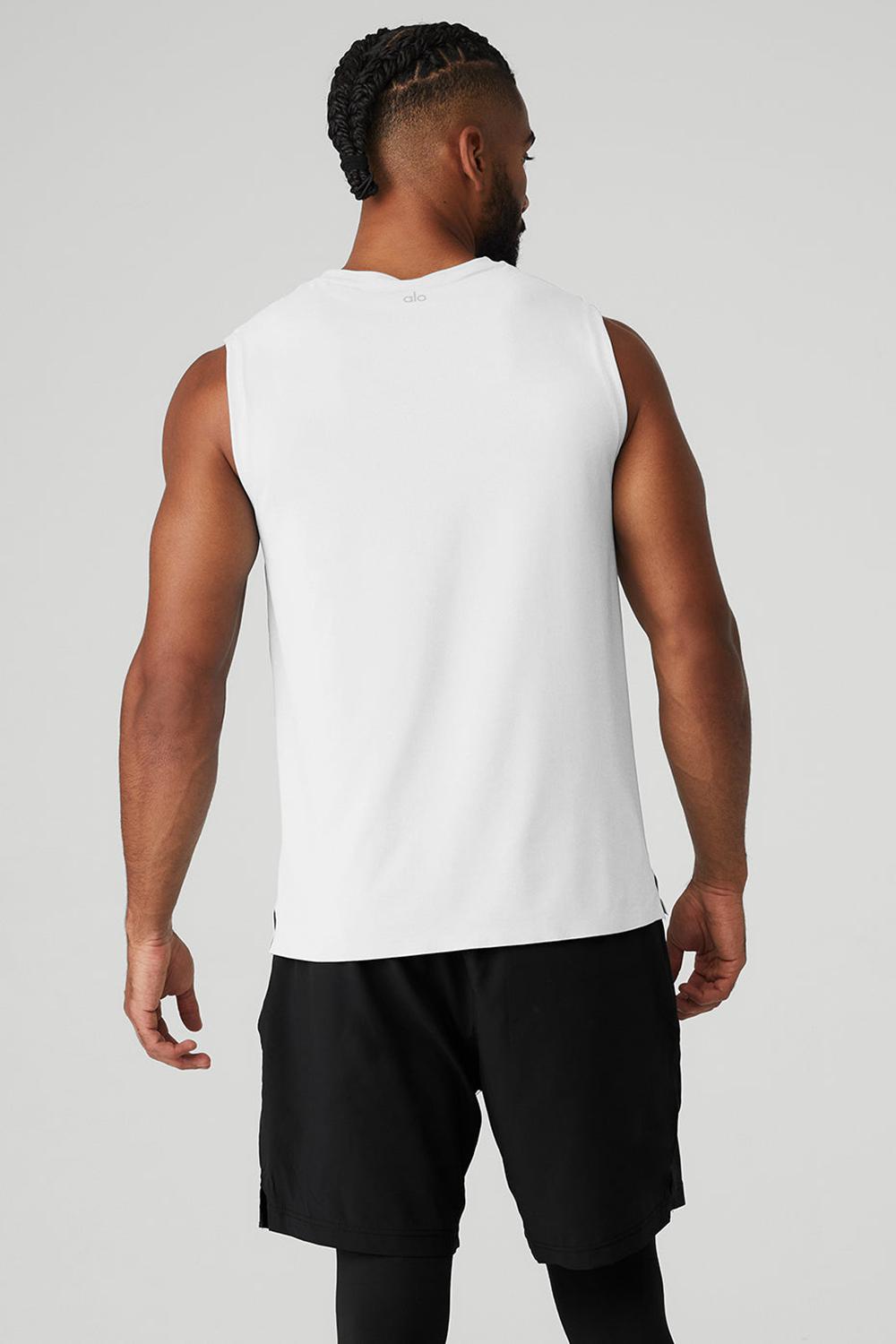 Camiseta Sin Mangas Running Alo Yoga Idol Performance Hombre Blancas | Colombia  DWTF-23947