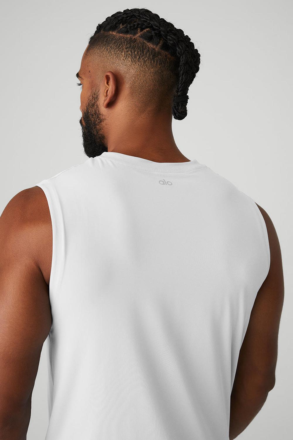 Camiseta Sin Mangas Running Alo Yoga Idol Performance Hombre Blancas | Colombia  DWTF-23947