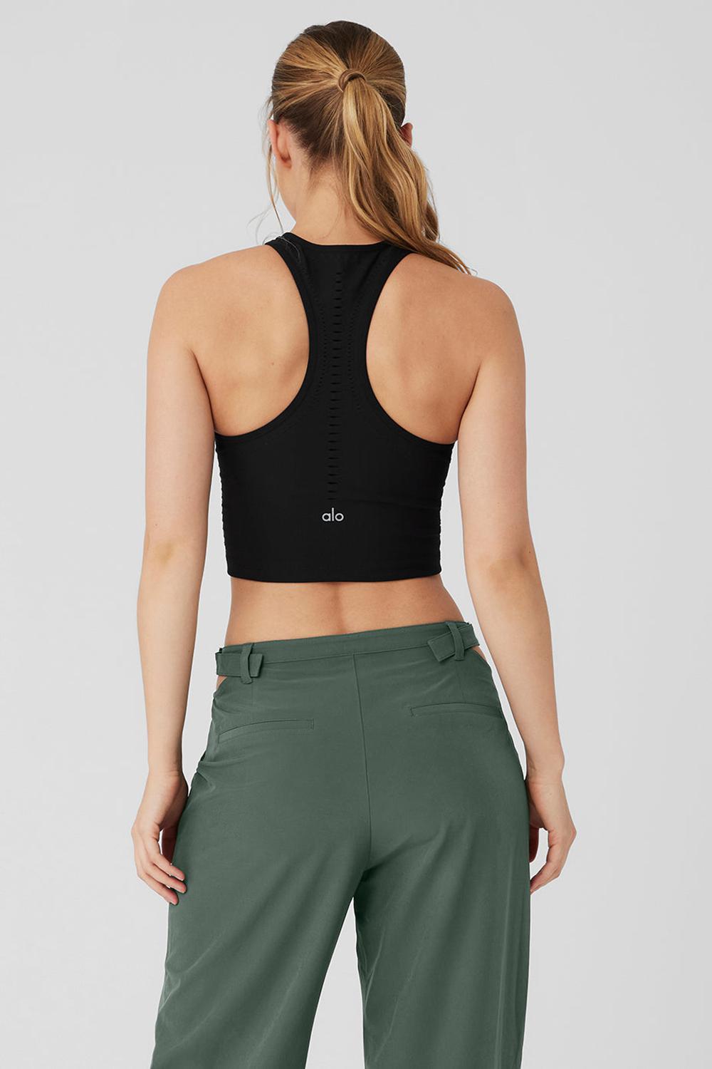Camiseta Sin Mangas Running Alo Yoga Seamless Open Air Racerback Mujer Negras | Colombia  GMHJ-27380