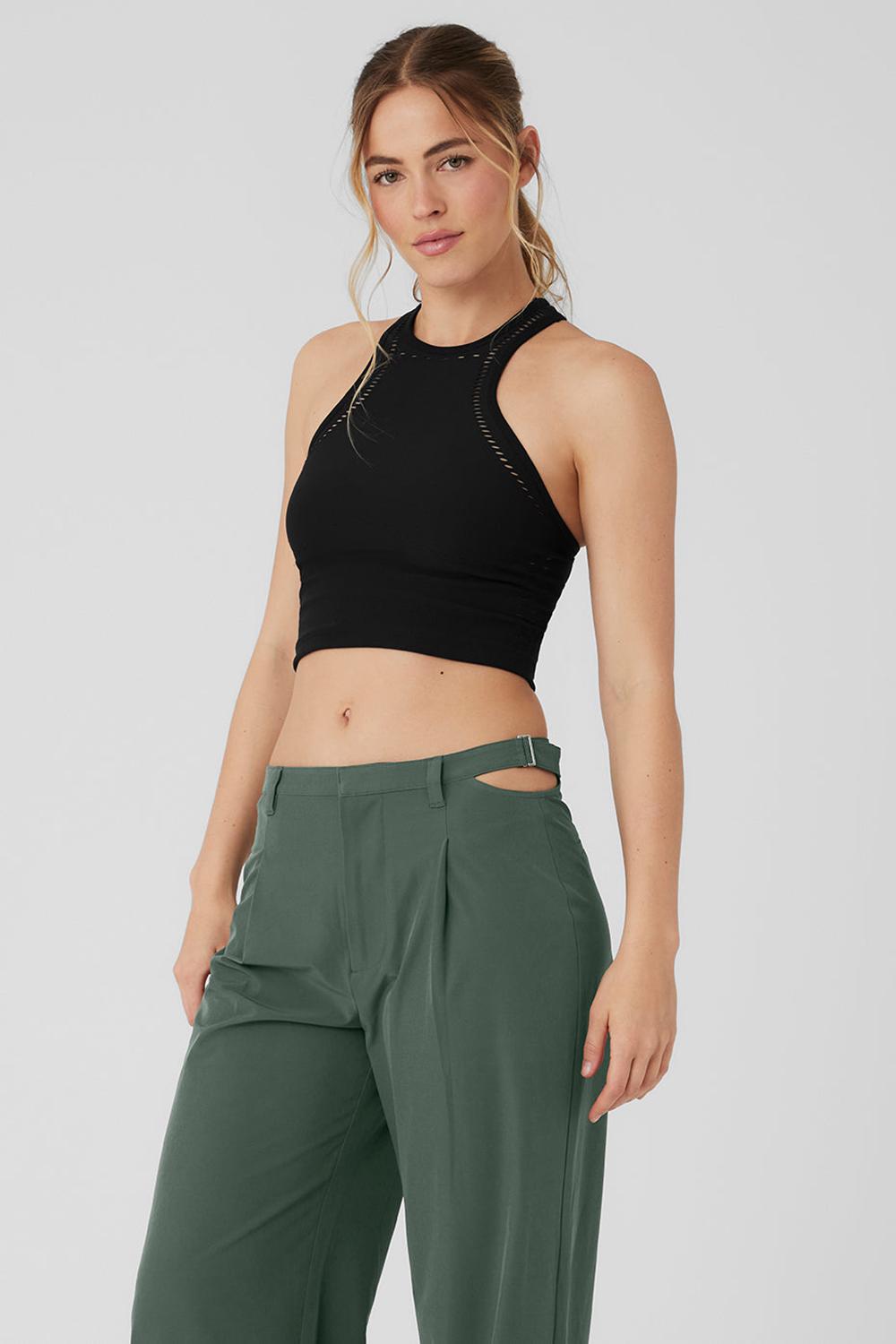 Camiseta Sin Mangas Running Alo Yoga Seamless Open Air Racerback Mujer Negras | Colombia  GMHJ-27380