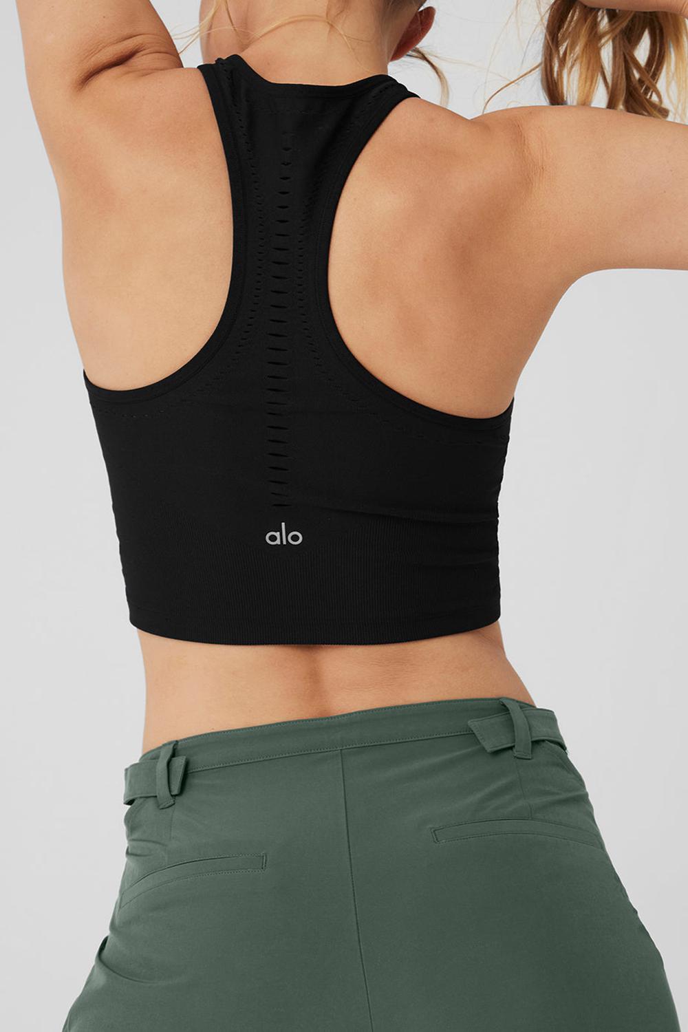 Camiseta Sin Mangas Running Alo Yoga Seamless Open Air Racerback Mujer Negras | Colombia  GMHJ-27380