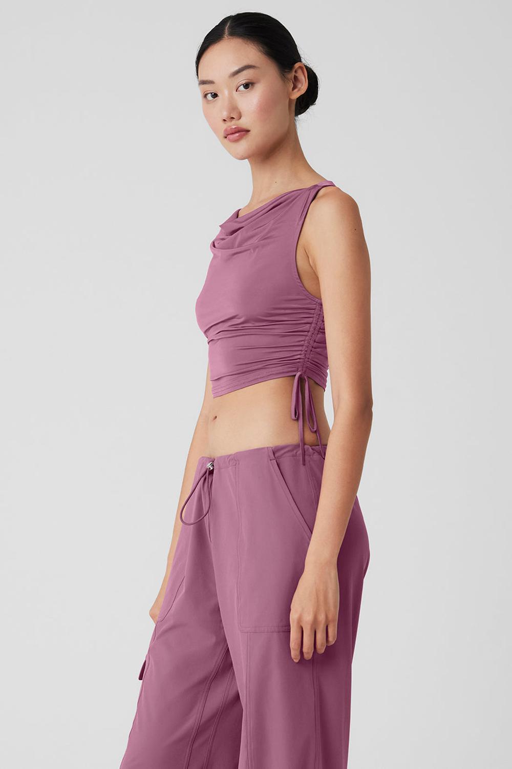 Camiseta Sin Mangas Running Alo Yoga Standout Cropped Mujer Soft Mulberry | Colombia  HOKF-40675