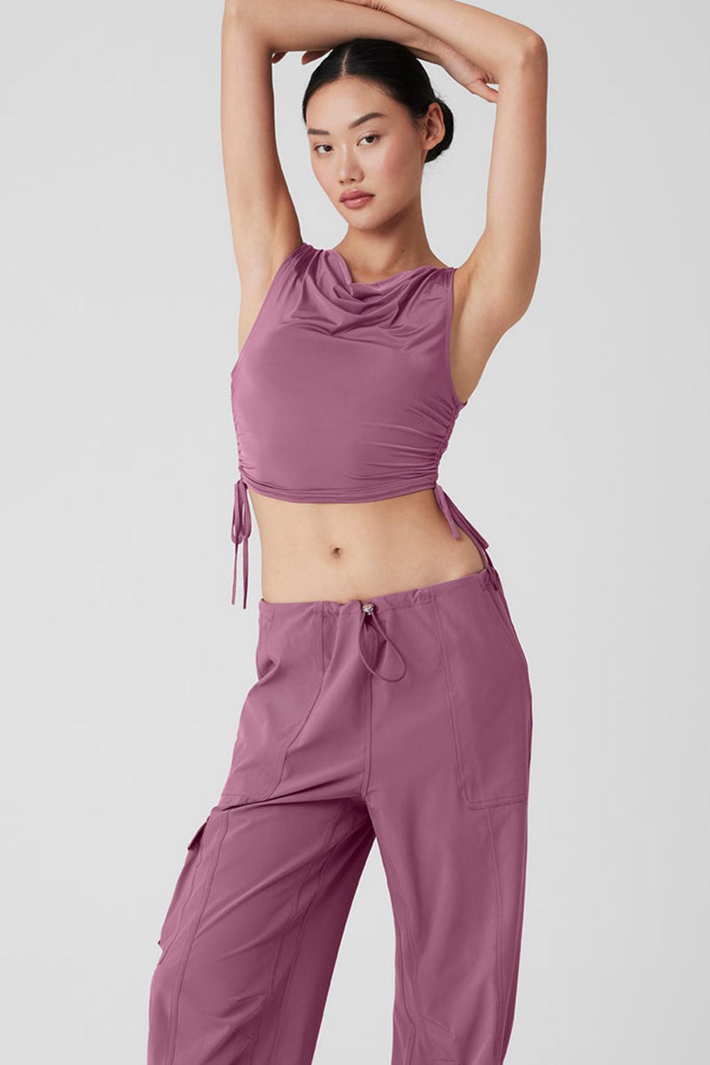 Camiseta Sin Mangas Running Alo Yoga Standout Cropped Mujer Soft Mulberry | Colombia  HOKF-40675