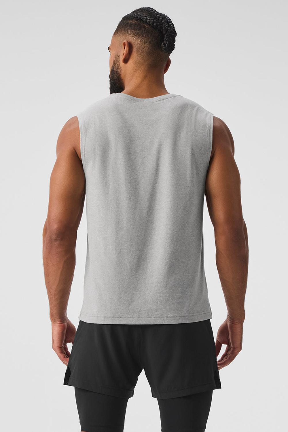 Camiseta Sin Mangas Running Alo Yoga The Triumph Muscle Hombre Gris | Colombia  UMYA-30687
