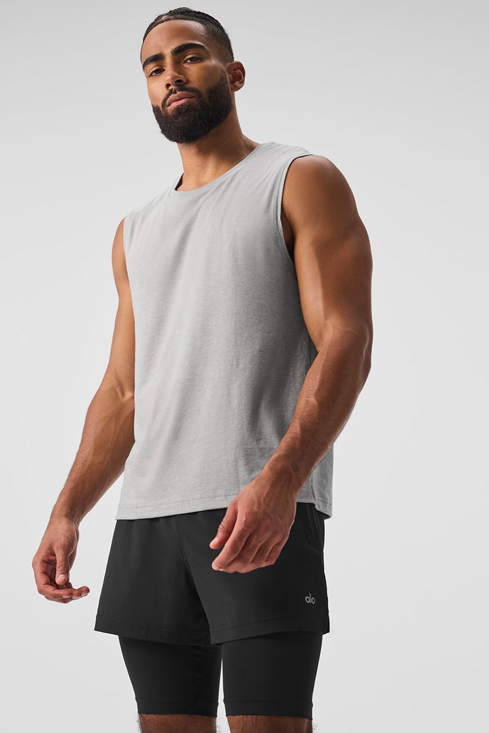 Camiseta Sin Mangas Running Alo Yoga The Triumph Muscle Hombre Gris | Colombia  UMYA-30687