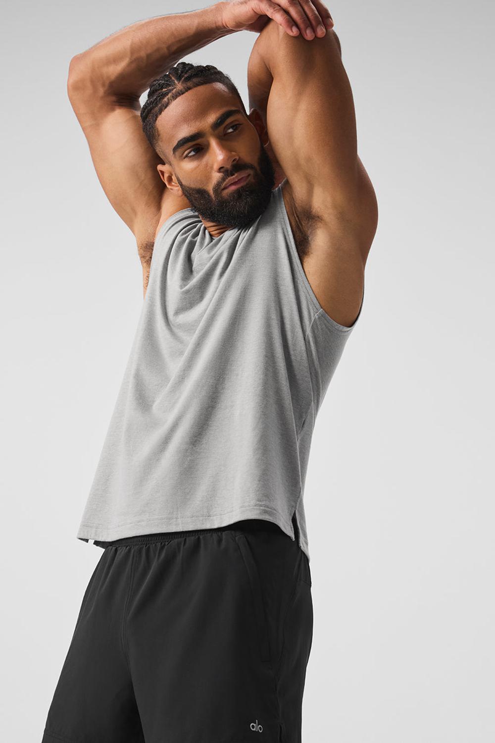 Camiseta Sin Mangas Running Alo Yoga The Triumph Muscle Hombre Gris | Colombia  UMYA-30687