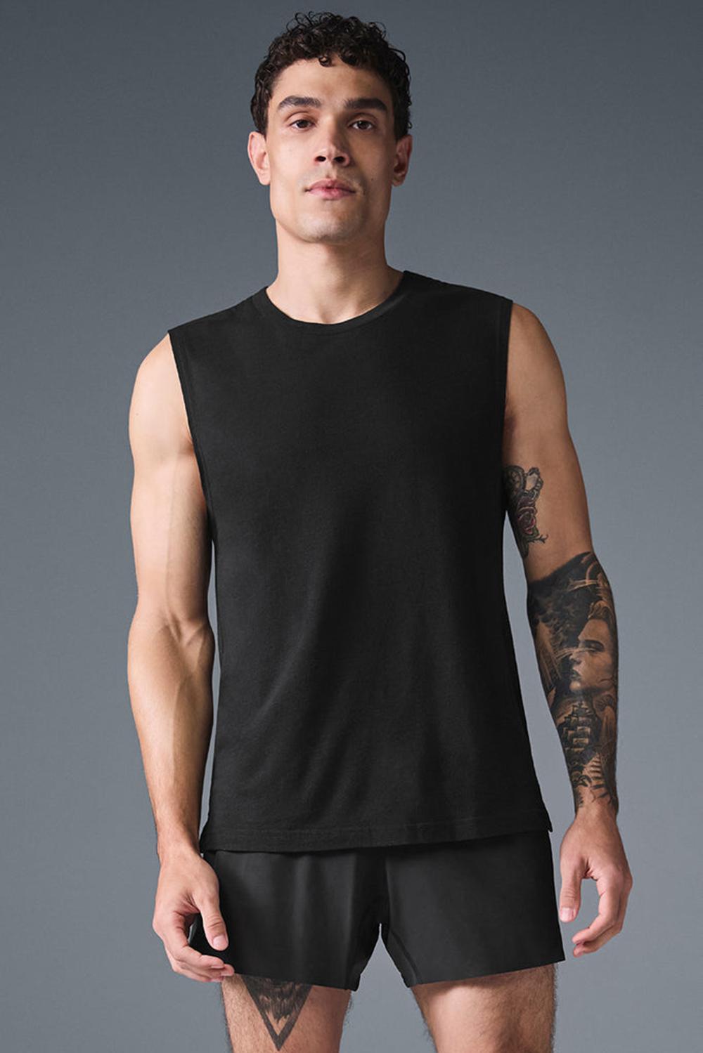 Camiseta Sin Mangas Running Alo Yoga The Triumph Muscle Hombre Negras | Colombia  MHEU-93867