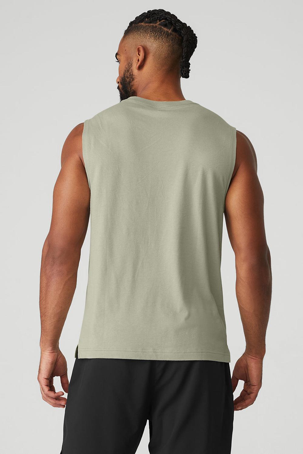 Camiseta Sin Mangas Running Alo Yoga The Triumph Muscle Hombre Limestone | Colombia  KSLZ-48376