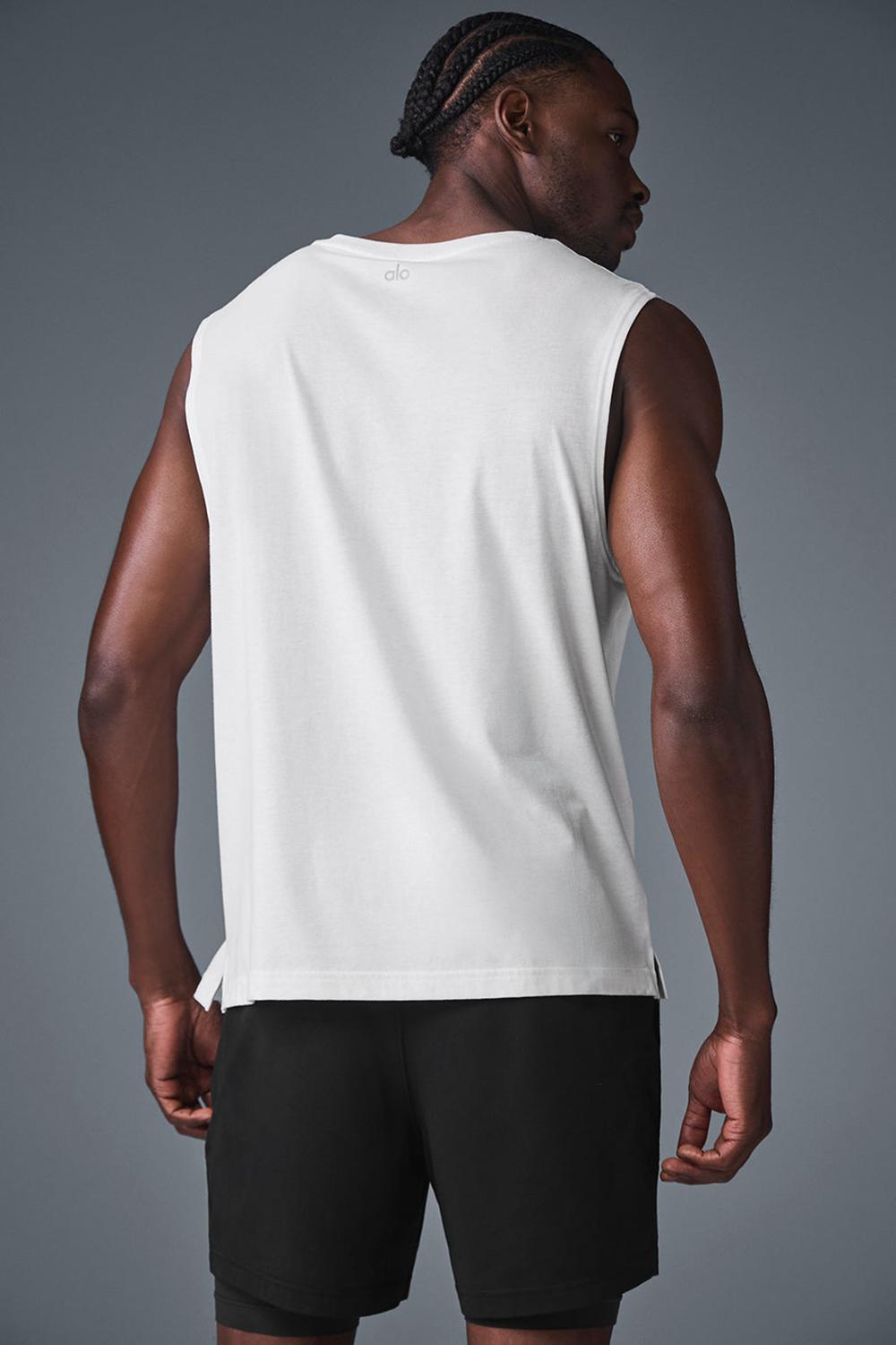 Camiseta Sin Mangas Running Alo Yoga The Triumph Muscle Hombre Blancas | Colombia  IAMJ-73208