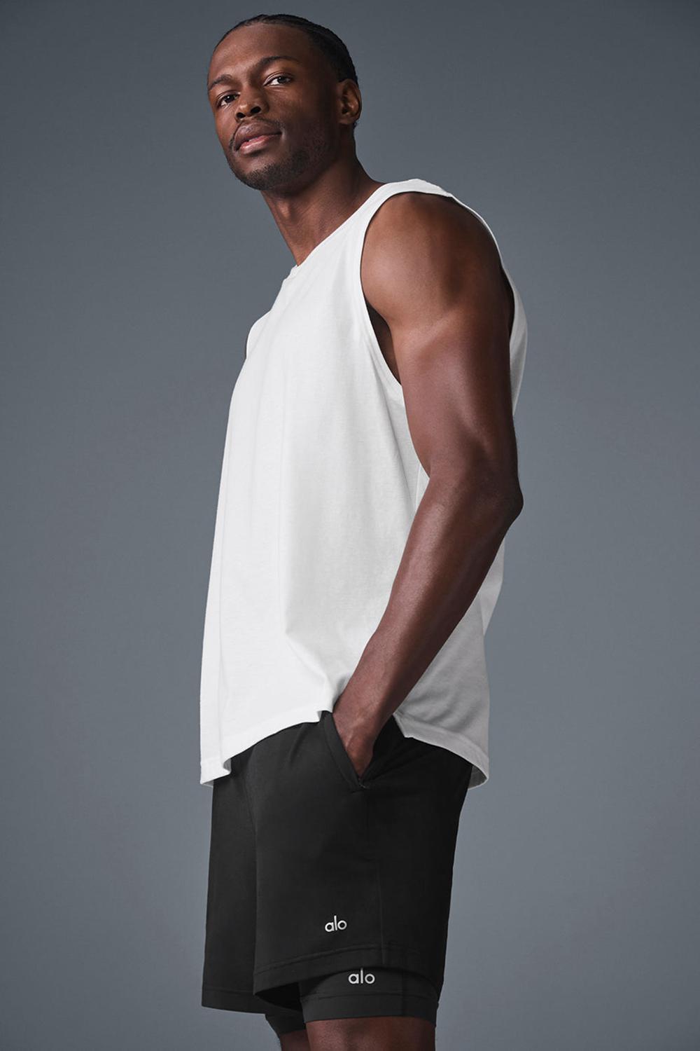 Camiseta Sin Mangas Running Alo Yoga The Triumph Muscle Hombre Blancas | Colombia  IAMJ-73208