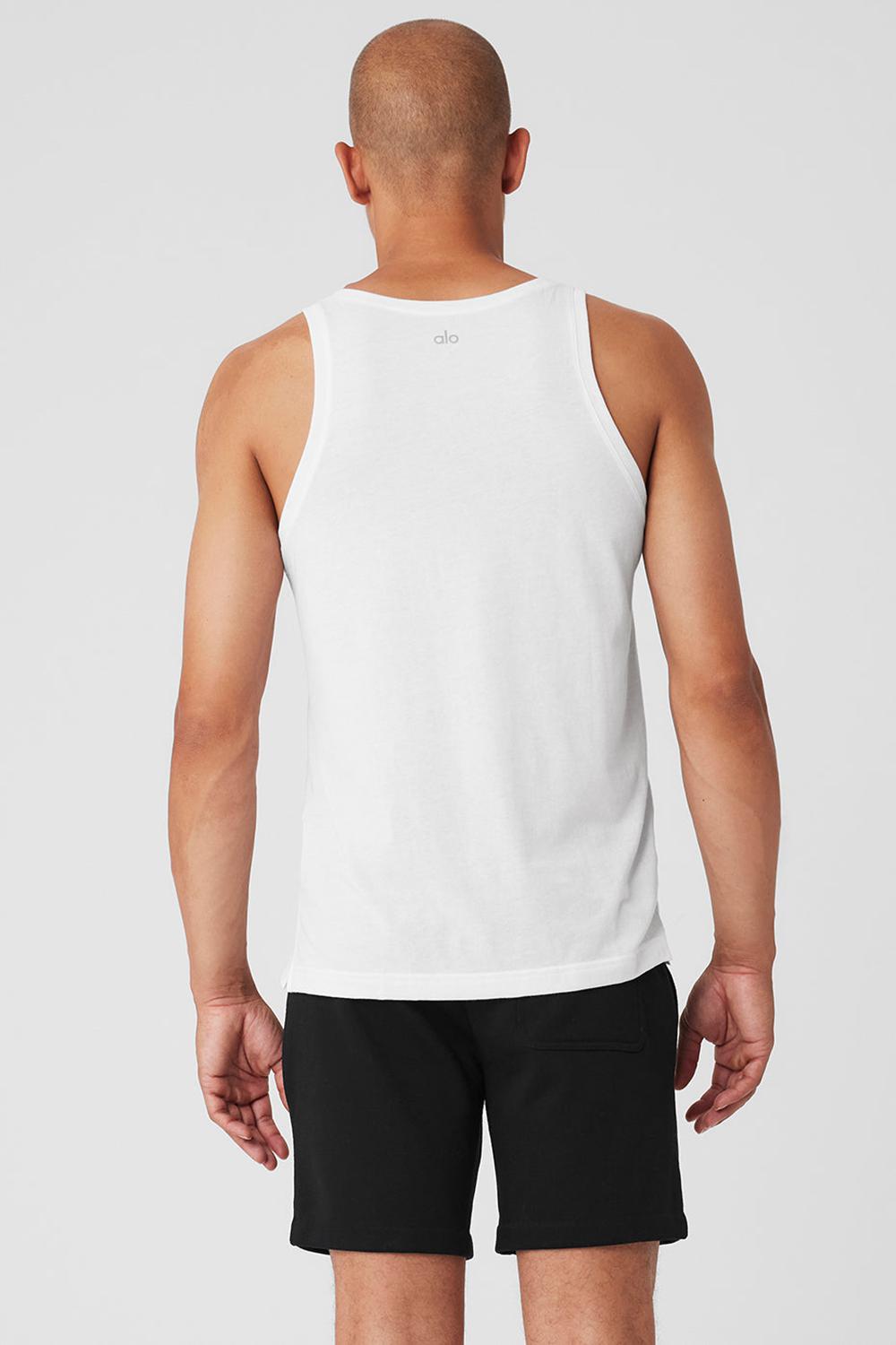 Camiseta Sin Mangas Running Alo Yoga Triumph Hombre Blancas | Colombia  DFKN-45071