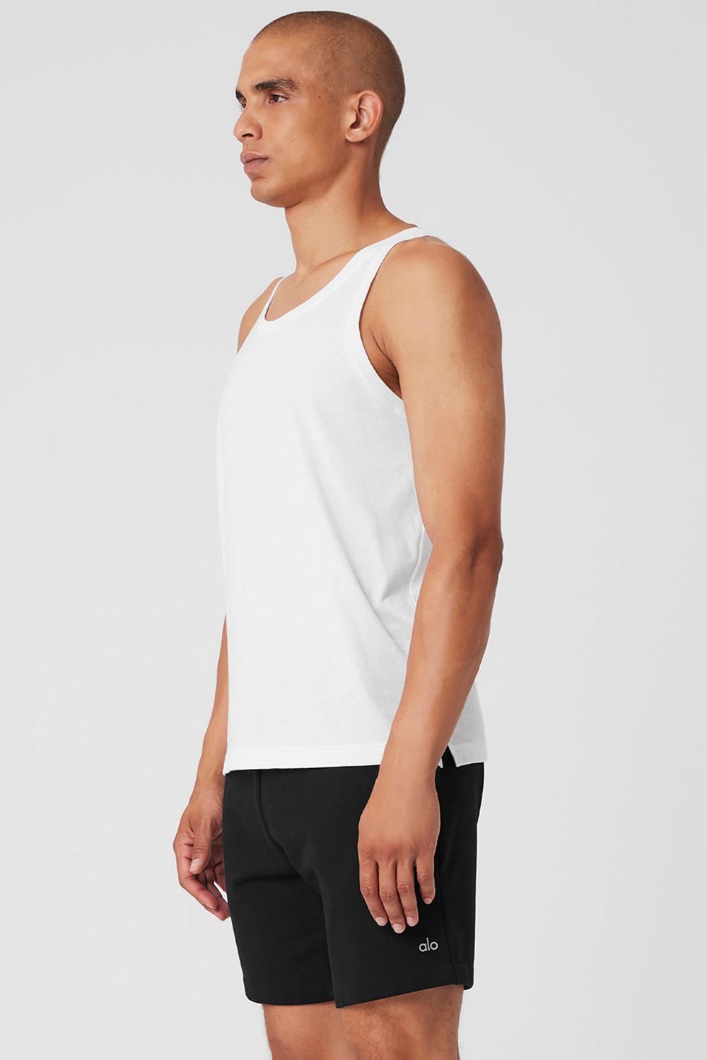 Camiseta Sin Mangas Running Alo Yoga Triumph Hombre Blancas | Colombia  DFKN-45071