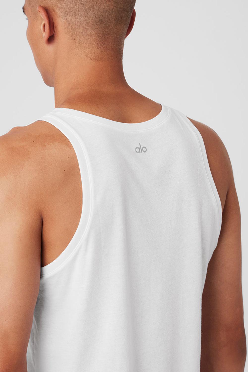 Camiseta Sin Mangas Running Alo Yoga Triumph Hombre Blancas | Colombia  DFKN-45071